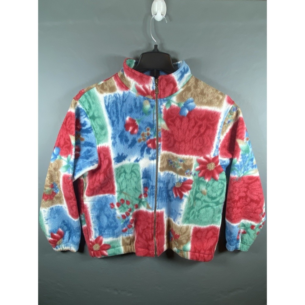 Vintage Alfred Dunner Womens Petite PM Floral Theme Full Zip